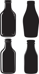Closed jar bottle silhouette vector illustration