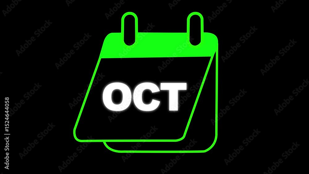 Poster the word october displayed in bold white lettering with a red outline on a black background abstract