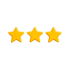 A gleaming 3D golden star icon, a symbol of success and quality, isolated on a white background