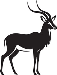 Fototapeta premium deer silhouette vector, antelope vector illustration, antelope vector illustration icon