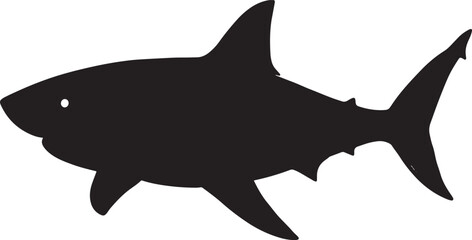 Aggressive shark silhouette vector illustration