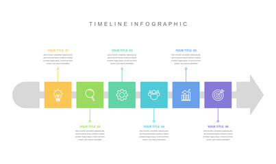 Business road map timeline infographic concept. with icons and 6 options, Corporate milestones graphic elements. workflow layout, diagram, report, web design. Creative, vector