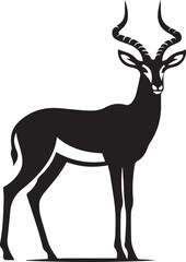 Fototapeta premium deer silhouette vector, antelope vector illustration, antelope vector illustration icon