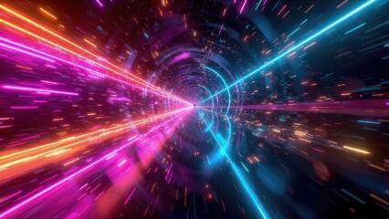 Abstract Tunnel of Light Speed