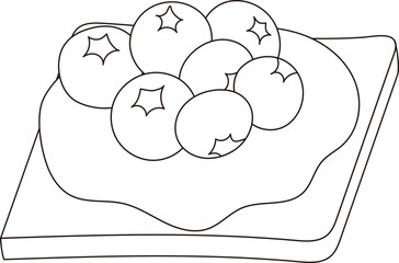 Canapes Topped with Blueberries and Cream Cheese Doodle

