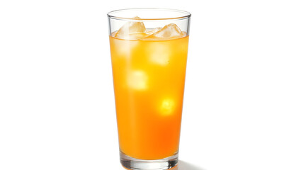 Orange juice in glass isolated on white background 