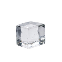 Crisp and clear ice cube, perfectly frozen, isolated on a transparent background.