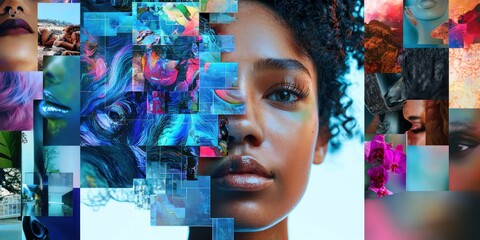 Vibrant AI-Assisted Collages