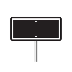 Obraz premium Blank black traffic road sign on vector template