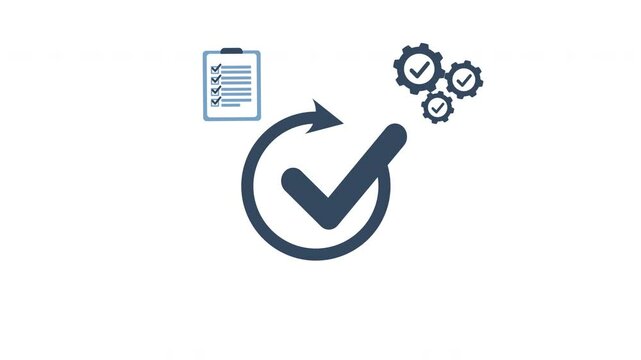 Quality Assurance and Certification Compliance Concept, checkmark surrounded by business icon, symbolizing quality assurance, compliance, and certification. certified document