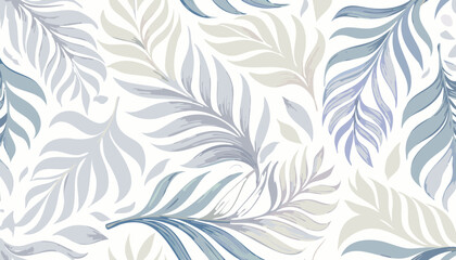 Fototapeta premium Seamless Minimalist Tropical Leaf Silhouette Pattern – Modern Botanical Repeat Design