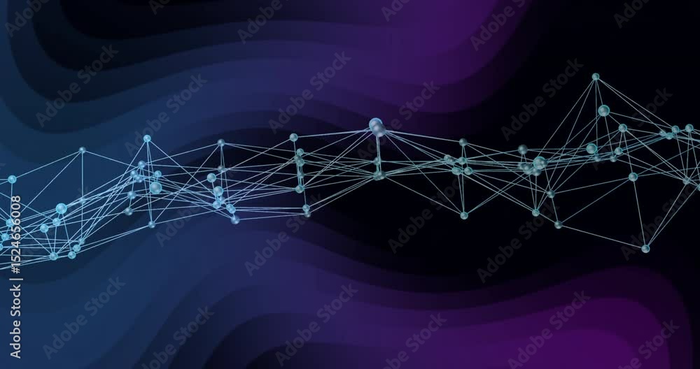 Poster On load 3D network of pale spheres drifting and pulsing while links reshaping for loop display