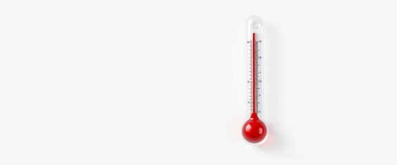 Realistic vector illustration of a classic glass thermometer isolated on a white background,  fahrenheit,  experiment