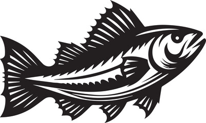 Obraz premium fish logo vector illustration, fish vector illustration icon full body