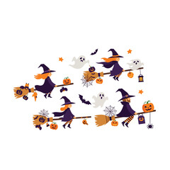 Witches in Flight: Halloween Night Delight