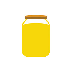 A glass jar filled with butter vector art illustration