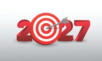 2027 Happy New Year Background Design. Greeting Card, Banner, Poster. Vector Illustration.