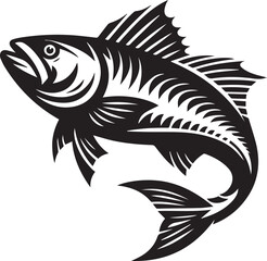 Obraz premium fish logo vector illustration, fish vector illustration icon full body