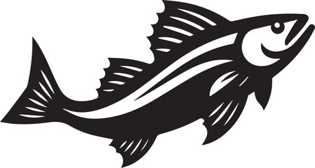 Obraz premium fish logo vector illustration, fish vector illustration icon full body
