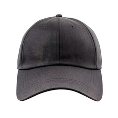 Black Baseball Cap Back View on White Background