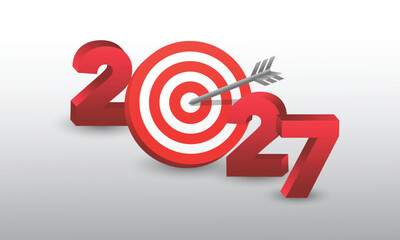 2027 Happy New Year Background Design. Greeting Card, Banner, Poster. Vector Illustration.