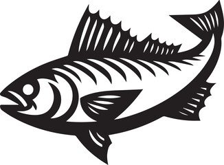 Obraz premium fish logo vector illustration, fish vector illustration icon full body