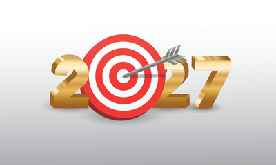 2027 Happy New Year Background Design. Greeting Card, Banner, Poster. Vector Illustration.