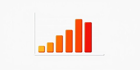 Isolated chart icon depicting financial statistics, suitable for reports, financial, white