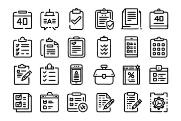 Checklist clipboard design isolated on transparent background for reports surveys or agreements