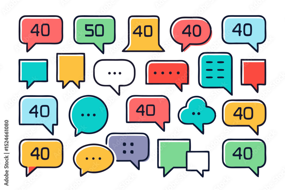 Poster chat bubbles graphic design element isolated on transparent background