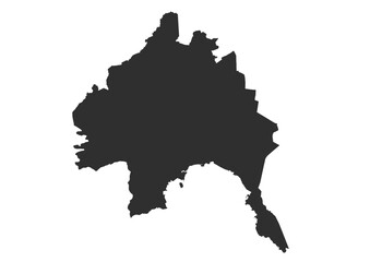 vector silhouette map in bandar lampung city