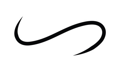 Swoosh, swash underline stroke set. Abstract wavy thin line. Squiggle elements. Vector illustration. EPS 20 . isolated on the white background. 