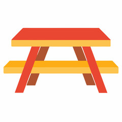 Bright picnic table vector for park and picnic designs—ideal for digital planners, holiday event decor, and eco-tourism branding.