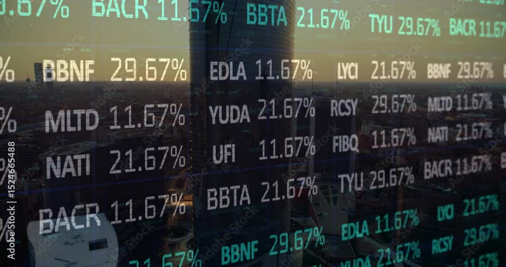 Poster loading financial overlay causing fluctuating percentages shifting rows updating live market feed