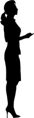 silhouette of woman standing with transparent background