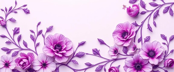 Elegant Purple Floral Pattern Wedding