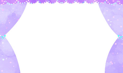 ゆめかわ透明水彩のカーテンフレーム