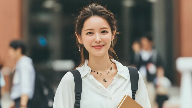 微笑む大学生