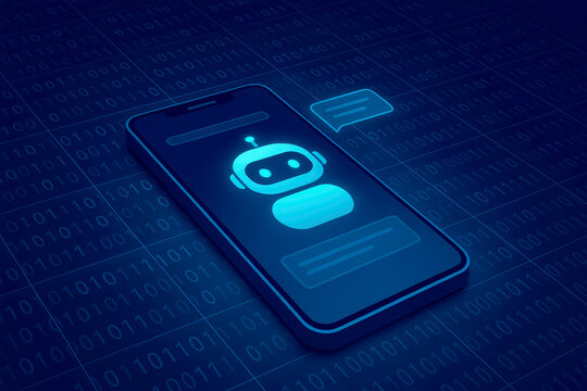 Ai chatbot mobile app interface digital technology