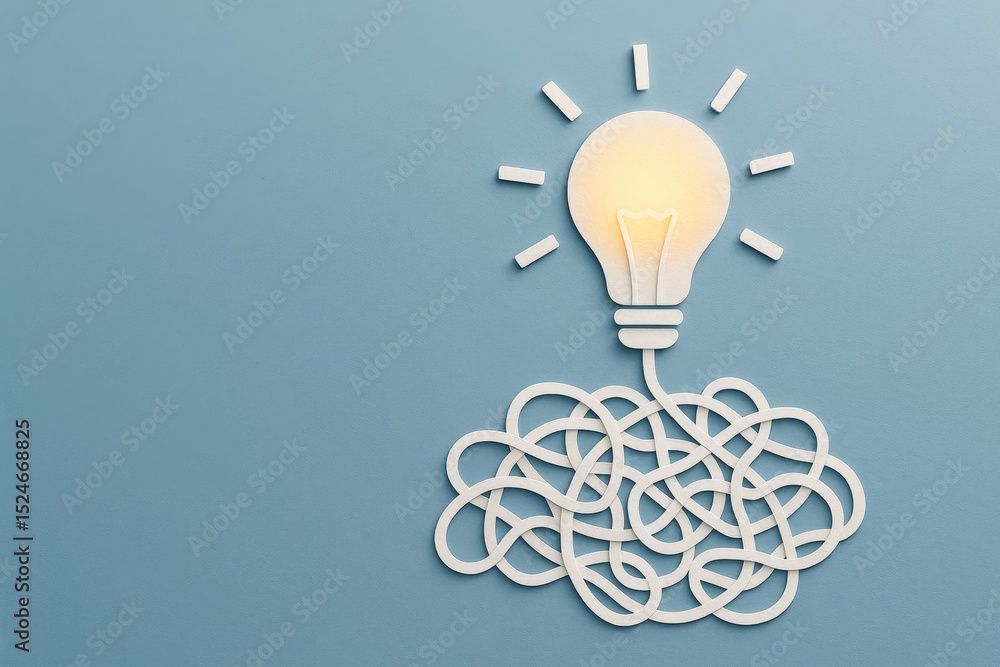 Poster bright idea emerging from complex problem solving