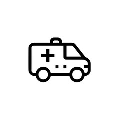 Fototapeta premium Ambulance icon in solid black representing emergency medical services, healthcare, and rescue operations
