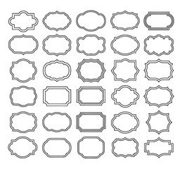 Obraz premium Elegant Vintage Silhouette Frames for Invitations and Decorative Designs, Unique Decorative Frames for Wedding Stationery and Special Events