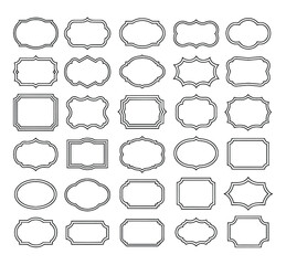 Obraz premium Elegant Vintage Silhouette Frames for Invitations and Decorative Designs, Unique Decorative Frames for Wedding Stationery and Special Events