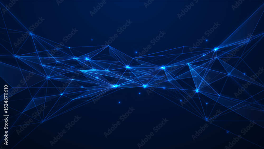 Poster connected polygons plexus vector background, digital data visualization. vector illustration