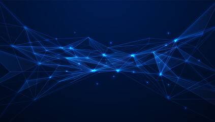Connected polygons plexus vector background, digital data visualization. vector illustration
