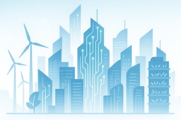 Fototapeta premium Smart sustainable cityscape eco friendly technology