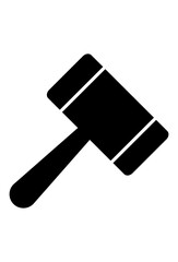 Black gavel icon symbolizing justice and authority