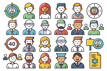 Head hunting and employee recruitment banner design isolated on transparent background