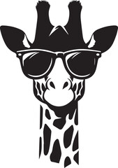 giraffe head vector illustration, giraffe head with sunglass vector illustration