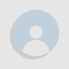 User profile icon vector. Avatar or person icon. Profile picture, portrait symbol. Neutral gender silhouette. Circle button with avatar photo. Blank profile silhouette. Vector